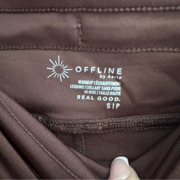 Aerie OFFLINE Warmup Brown Pocket Legging  Size Small Hiker Chic Athleisure - Picture 8 of 8